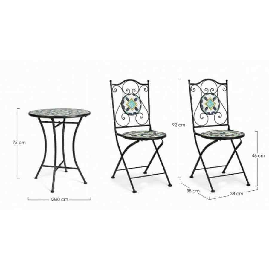 Set da terrazzo tavolo e 2 sedie – BISANZIO