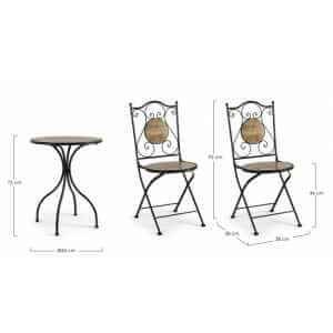 Set da terrazzo tavolo e 2 sedie – BISANZIO
