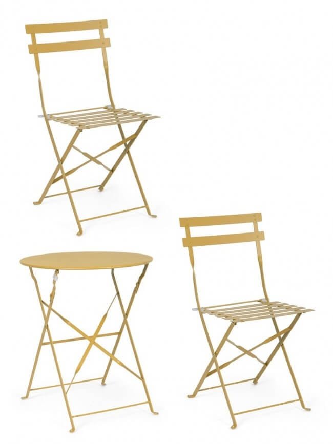 Set tavolo da terrazzo con sedie salvaspazio – WISSANT