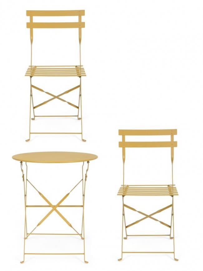 Set tavolo da terrazzo con sedie salvaspazio – WISSANT
