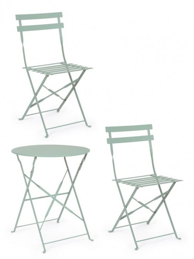 Set tavolo da terrazzo con sedie salvaspazio – WISSANT