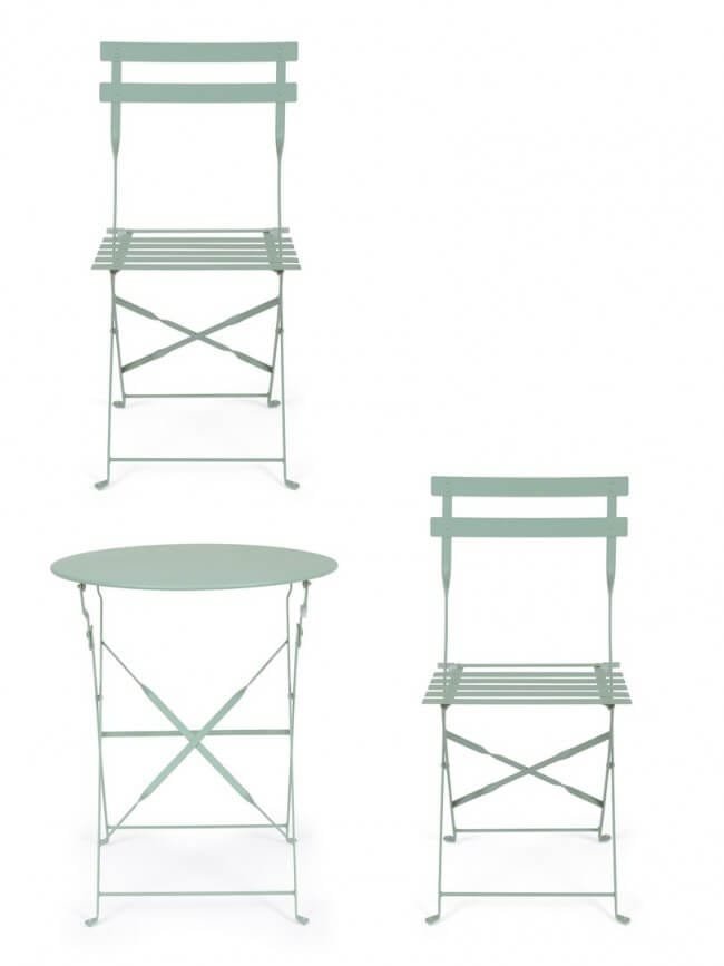Set tavolo da terrazzo con sedie salvaspazio – WISSANT