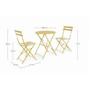 Set tavolo da terrazzo con sedie salvaspazio – WISSANT