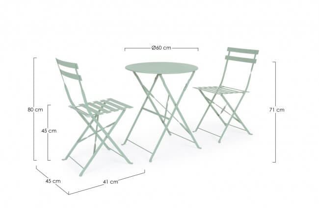 Set tavolo da terrazzo con sedie salvaspazio – WISSANT