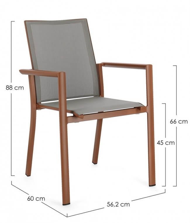 Sedia da giardino in alluminio con Braccioli (4 Pezzi) – KONNOR