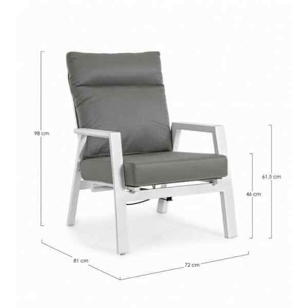 Poltrona da giardino in alluminio Reclinabile con cuscini (2 Pezzi) – KLEDI