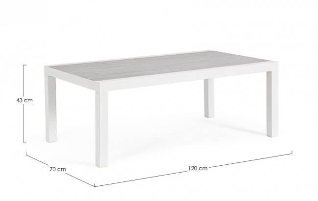 Tavolino da giardino in alluminio 120X70 – KLEDI