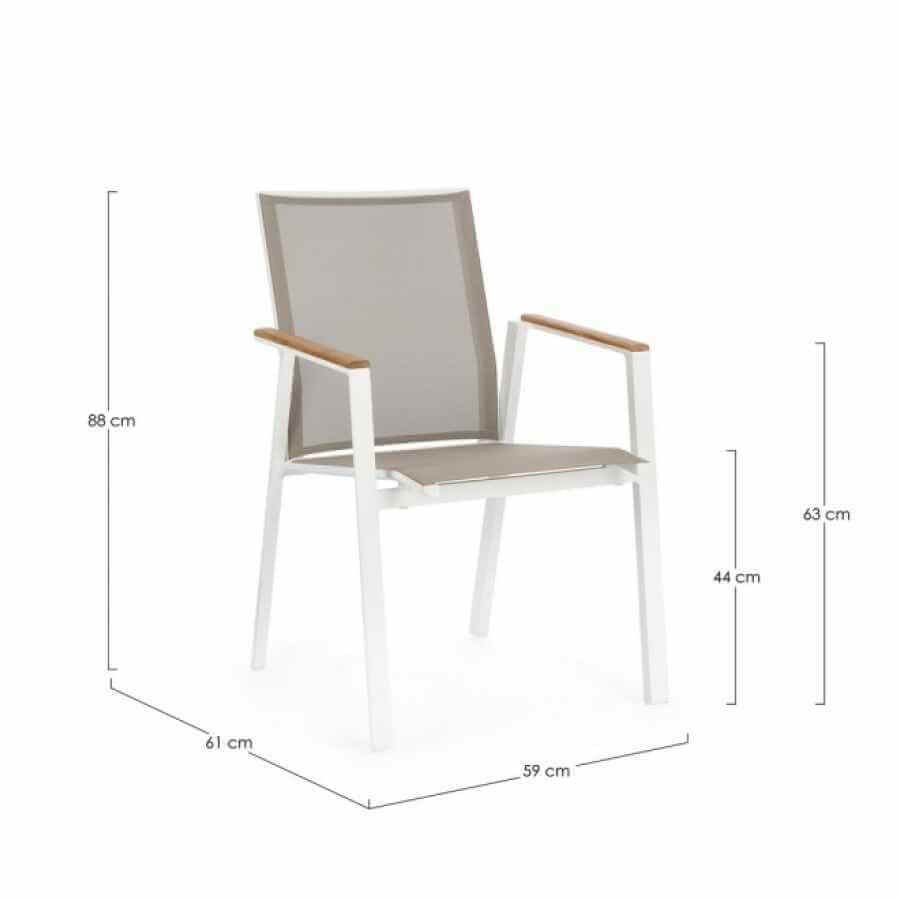 Sedia con Braccioli da Giardino in alluminio (4 Pezzi) – CAMERON