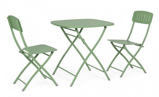 Set tavolo da terrazzo con sedie salvaspazio – YVONNE