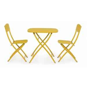 Set tavolo da terrazzo con sedie salvaspazio – YVONNE