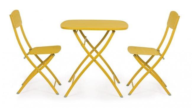 Set tavolo da terrazzo con sedie salvaspazio – YVONNE