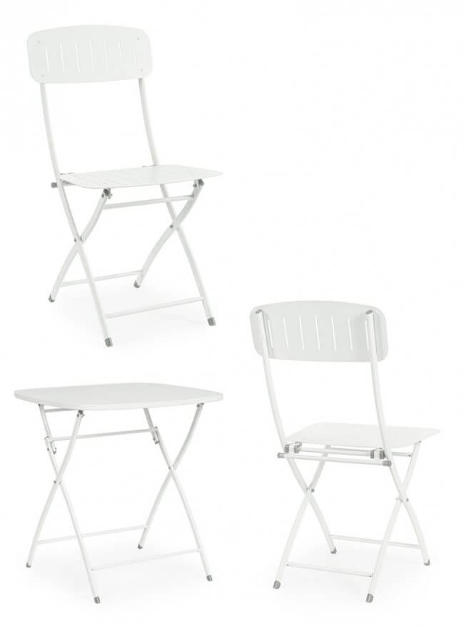 Set tavolo da terrazzo con sedie salvaspazio – YVONNE