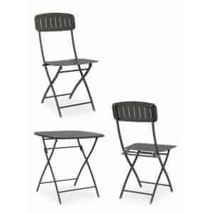 Set tavolo da terrazzo con sedie salvaspazio – YVONNE