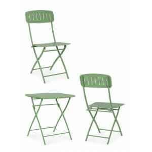 Set tavolo da terrazzo con sedie salvaspazio – YVONNE
