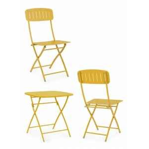 Set tavolo da terrazzo con sedie salvaspazio – YVONNE