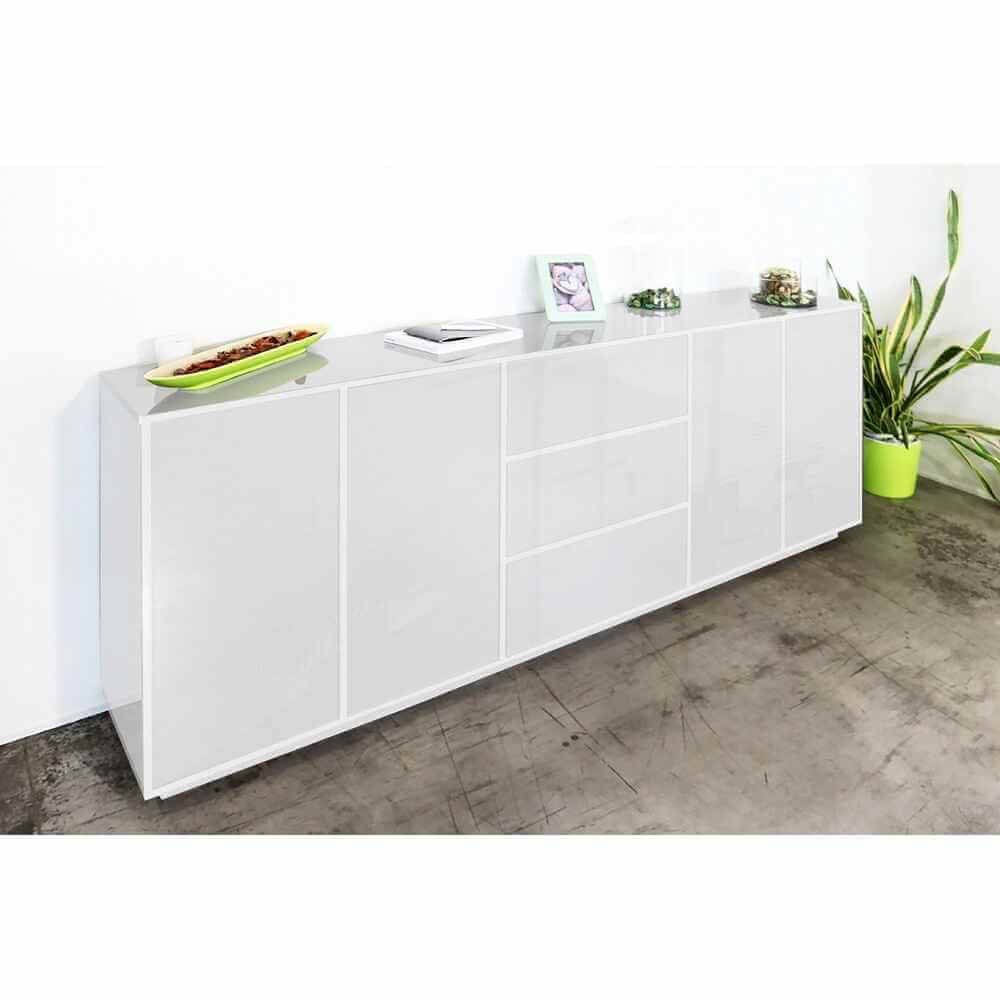 Madia 4 ante 2 cassetti per Soggiorno Moderna 220,1×41,4x86cm – ENIGMA