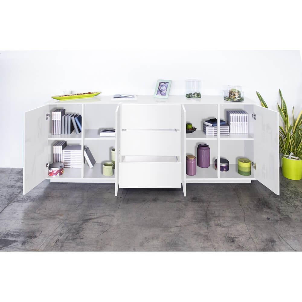 Madia 4 ante 2 cassetti per Soggiorno Moderna 220,1×41,4x86cm – ENIGMA