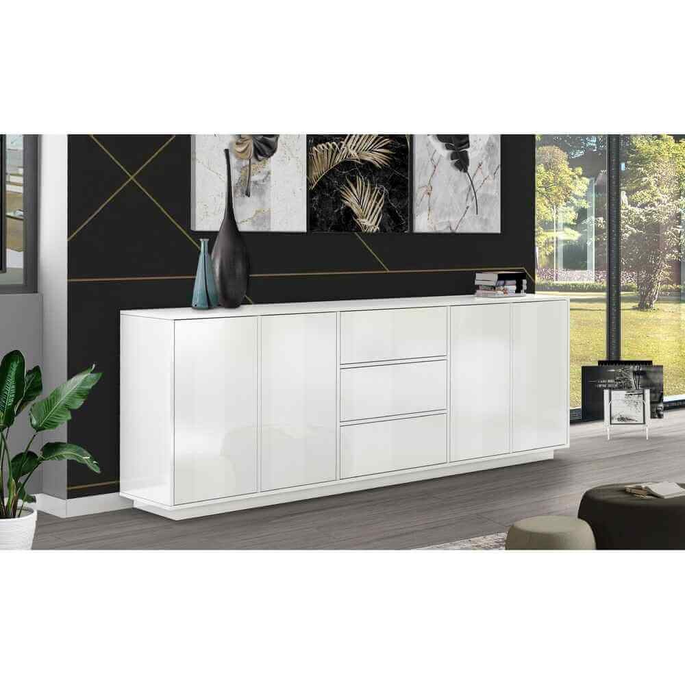 Madia 4 ante 2 cassetti per Soggiorno Moderna 220,1×41,4x86cm – ENIGMA