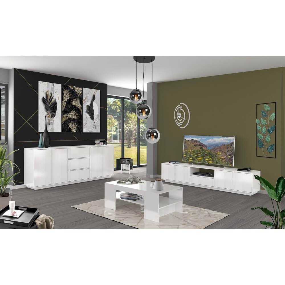 Madia 4 ante 2 cassetti per Soggiorno Moderna 220,1×41,4x86cm – ENIGMA