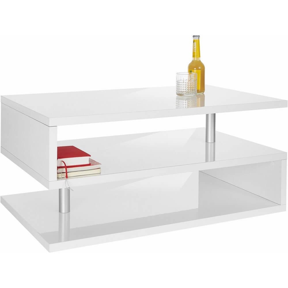 Tavolino da caffè doppio ripiano 90x55x41,5cm – ASTRA