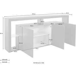 Madia moderna 3 ante 200x40x80cm – SOLSTICE