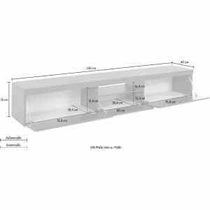 Mobile porta tv 2 ante con un’anta 220x40x35cm – SOLSTICE