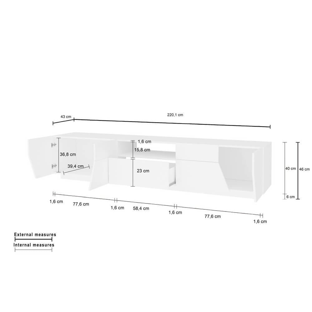 Mobile Porta Tv Moderno 220,1x43x46cm – NEBULA