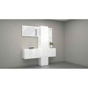 Mobile da ingresso con specchio armadietto e appendiabiti 170x35x191cm – PHOENIX