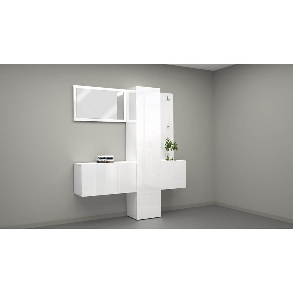 Mobile da ingresso con specchio armadietto e appendiabiti 170x35x191cm – PHOENIX