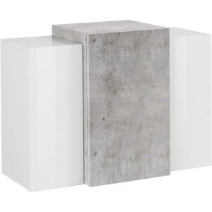 bianco laccato lucido/cemento