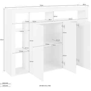Credenza moderna 3 ante 150 150x40x100cm – SOLSTICE