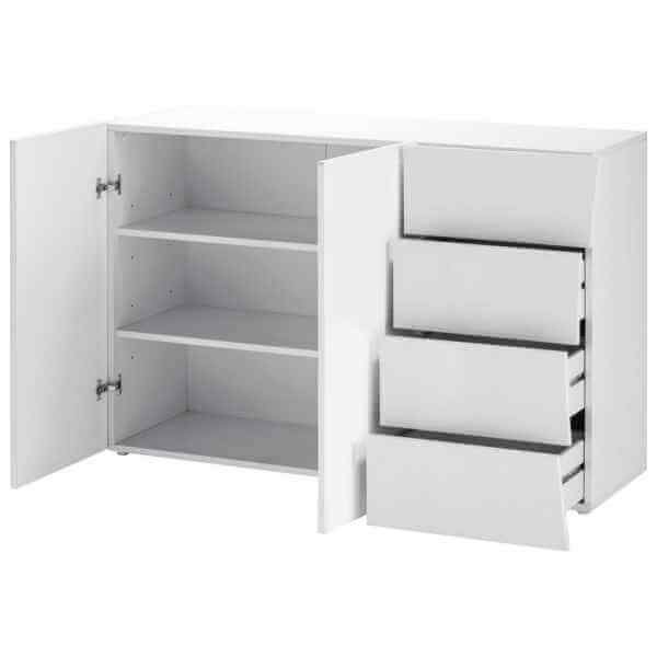 Madia 2 ante 4 cassetti per Soggiorno Moderna 124x40x81,5cm – ARCANE