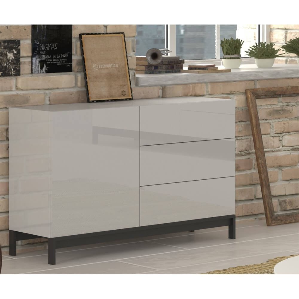 Madia 1 ante 3 cassetti per Soggiorno Moderna 110x40x47,7cm – NEXUS