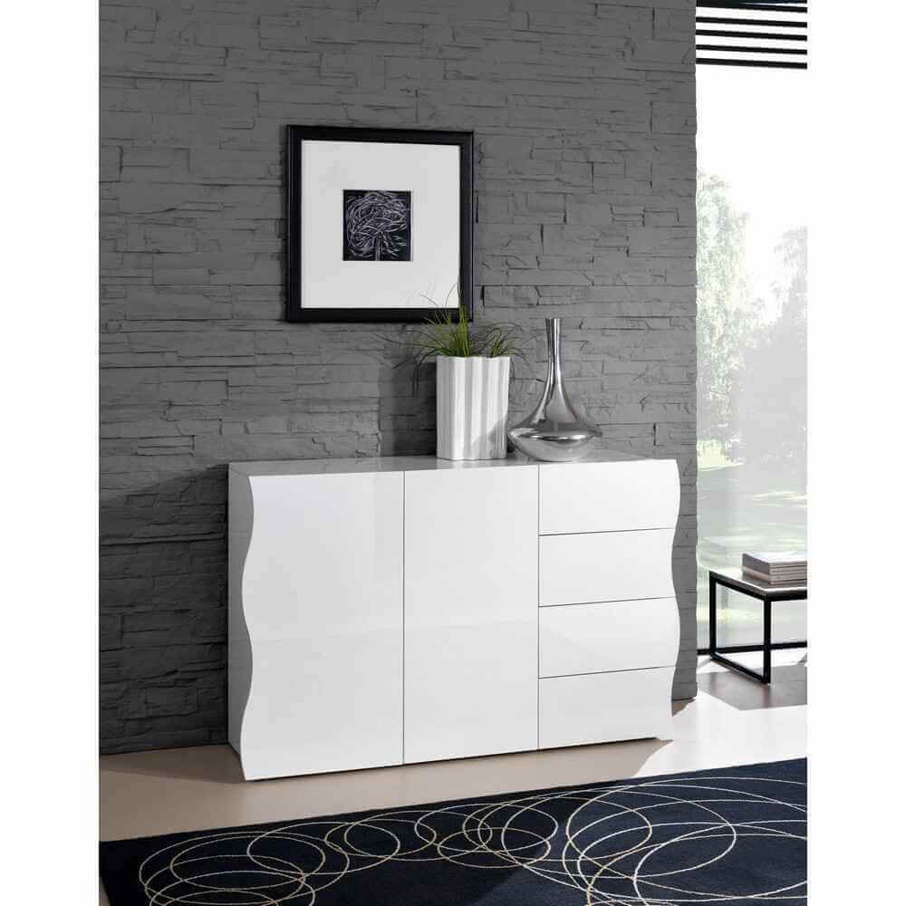 Madia 2 ante 4 cassetti per Soggiorno Moderna 124x40x81cm – APOLLO