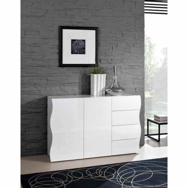 Madia 2 ante 4 cassetti per Soggiorno Moderna 124x40x81cm – APOLLO