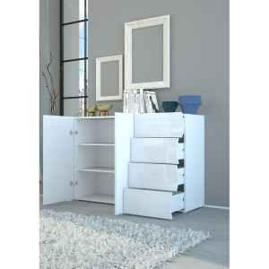 Madia 2 ante 4 cassetti per Soggiorno Moderna 124x40x81cm – APOLLO