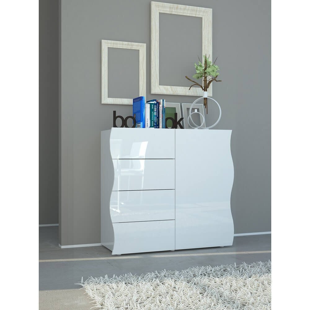 Madia 1 anta 4 cassetti per Soggiorno Moderna 90x40x81cm – APOLLO