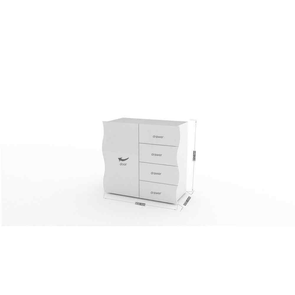 Madia 1 anta 4 cassetti per Soggiorno Moderna 90x40x81cm – APOLLO
