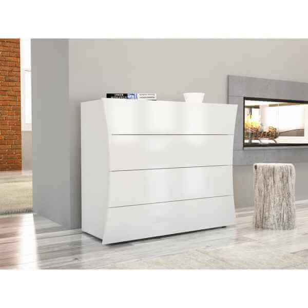 Comò per Camera Da Letto Con 4 Cassetti 98x40x81,5cm – ARCANE