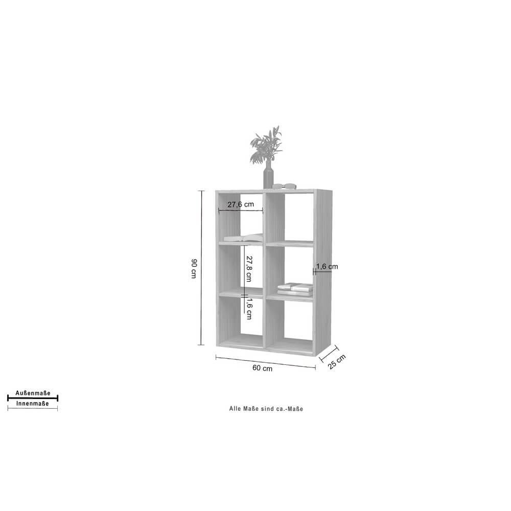 Libreria Moderna per Soggiorno 60x25x90cm – ECHO