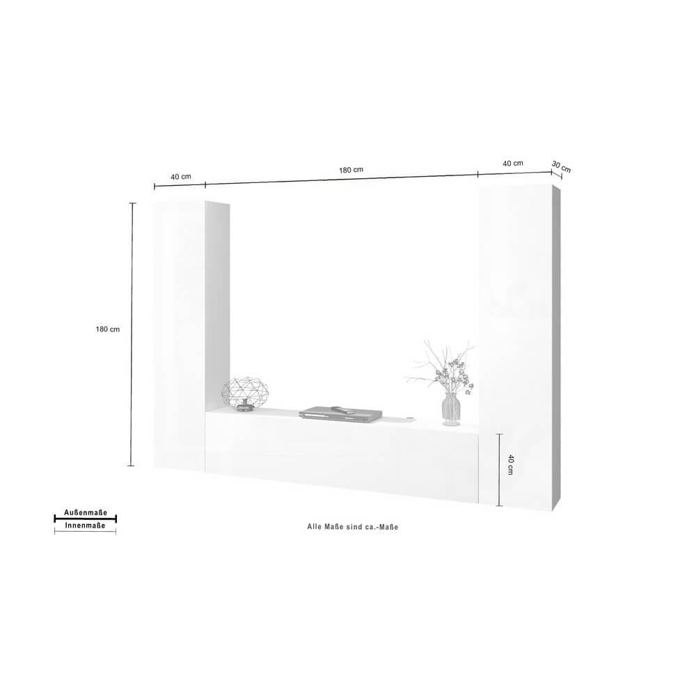 Parete Attrezzata Moderna per Soggiorno 260x30x180cm – ECHO