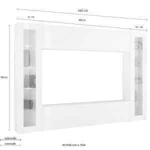 Parete Attrezzata Moderna per Soggiorno 260x30x180cm – ECHO