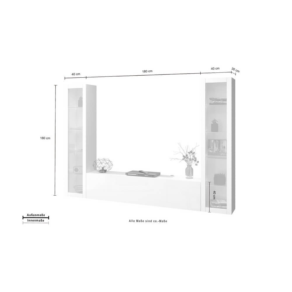 21413301_MARUSKA_DIM Parete Attrezzata Moderna per Soggiorno 260x30x180cm – ECHO
