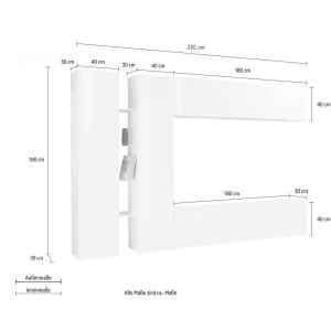 Parete Attrezzata Moderna per Soggiorno 280x30x180cm – ECHO