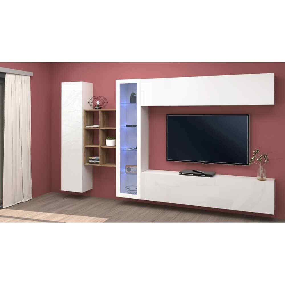 Parete Attrezzata Moderna per Soggiorno 320x30x180cm – ECHO