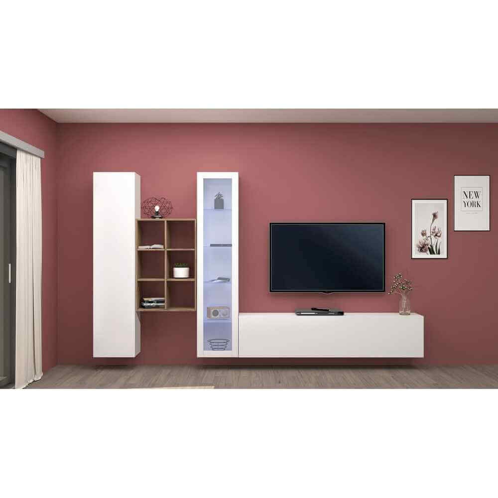 Parete Attrezzata Moderna per Soggiorno 320x30x180cm – ECHO