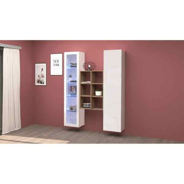 Parete Attrezzata Moderna per Soggiorno 140x30x180cm – ECHO