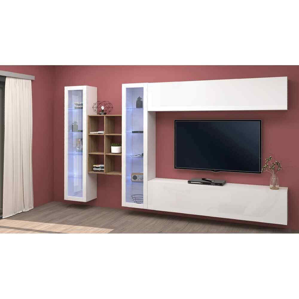 Parete Attrezzata Moderna per Soggiorno 320x30x180cm – ECHO