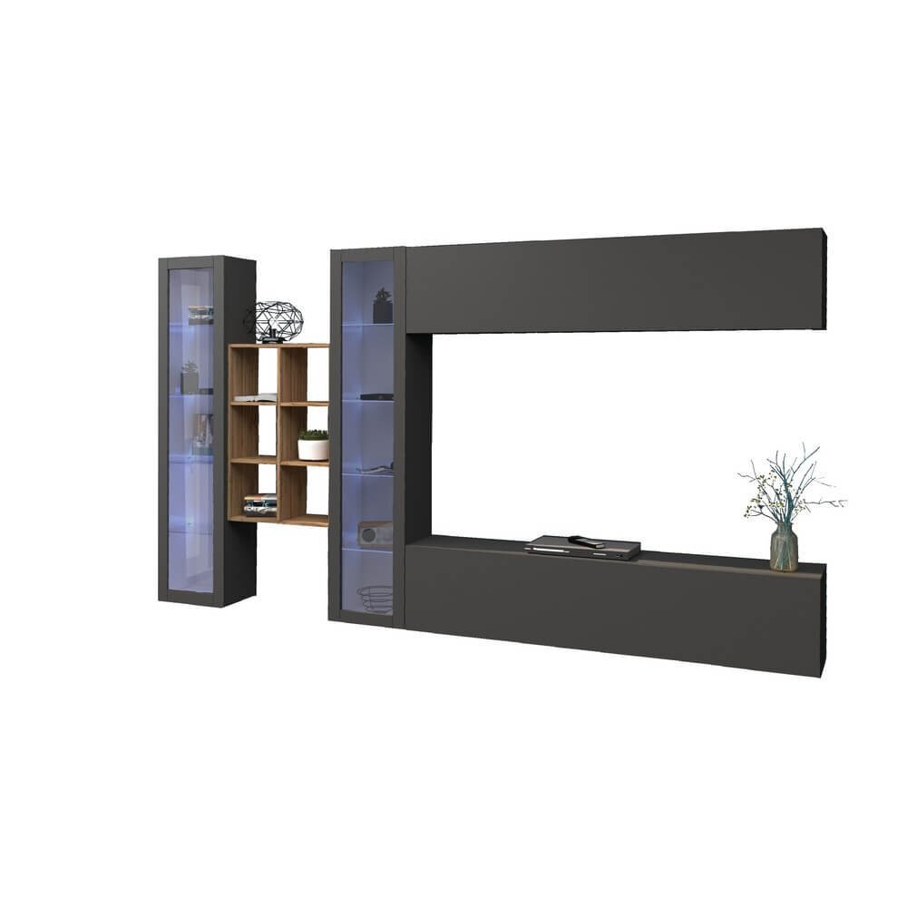 Parete Attrezzata Moderna per Soggiorno 320x30x180cm – ECHO