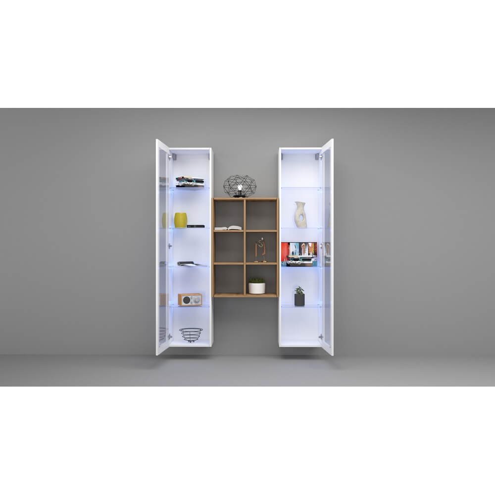 Parete Attrezzata Moderna per Soggiorno 140x30x180cm – ECHO